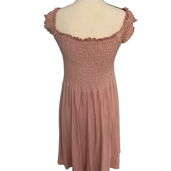 Andree by Unit Smocked Midi Dress Size Small Coral Pink - Picture 4 of 11